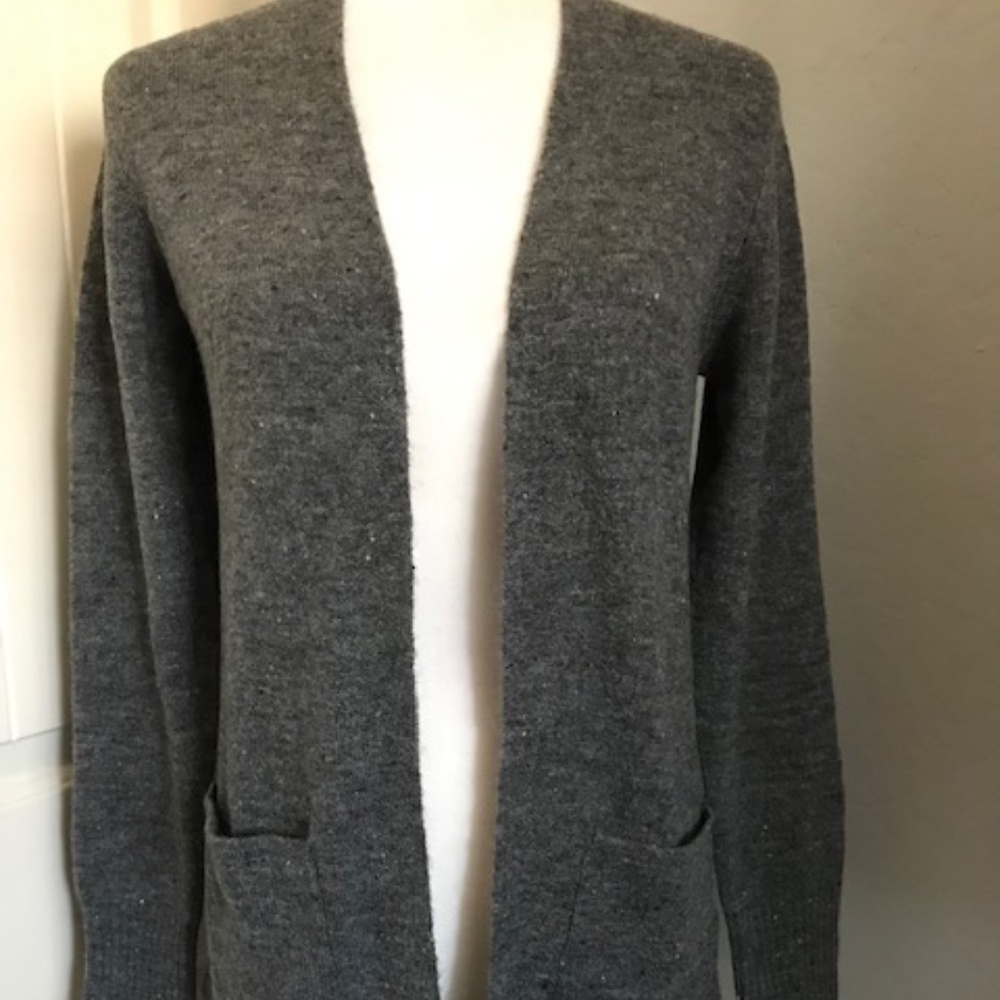 Old Navy Women's Gray “Tweed-y” Open-Front Cardigan Sweater Pockets Size XS.